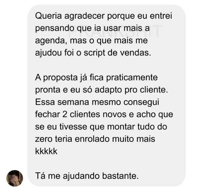 Print provisório de conversa de depoimento
