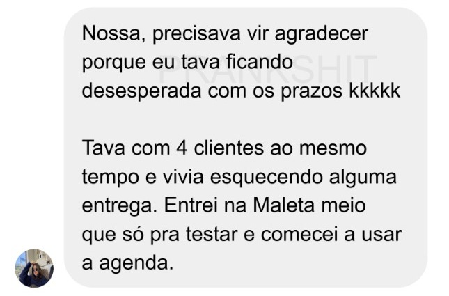 Print provisório de conversa de depoimento