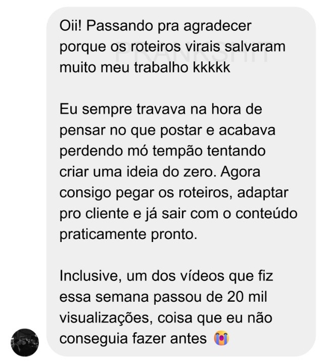 Print provisório de conversa de depoimento